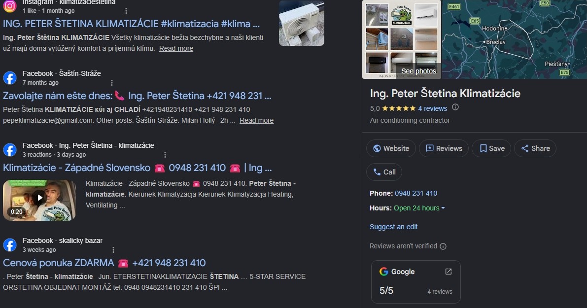 Google profil klienta – 5,0 hodnotenie